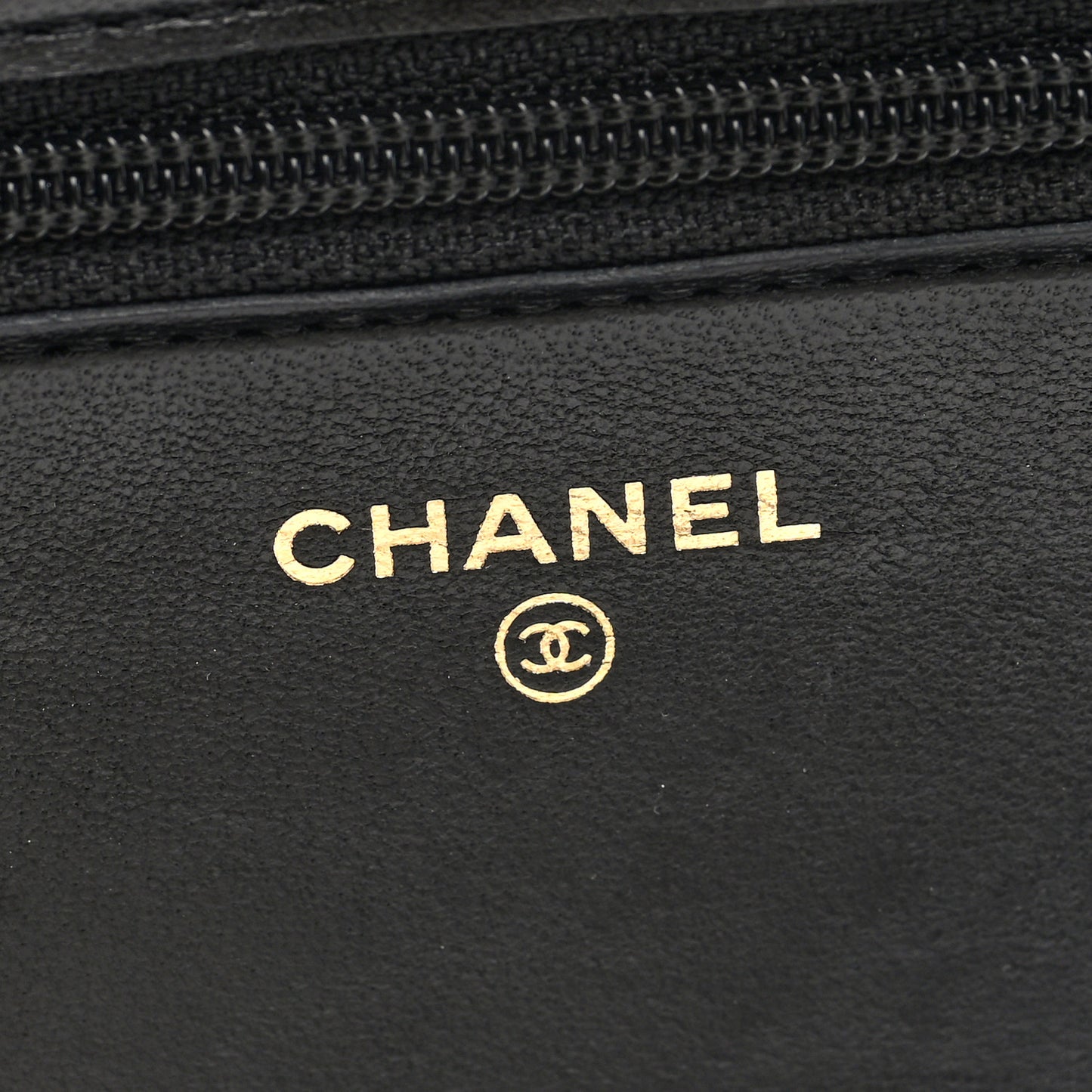 Lambskin Quilted CC Pearl Crush Wallet on Chain WOC Black