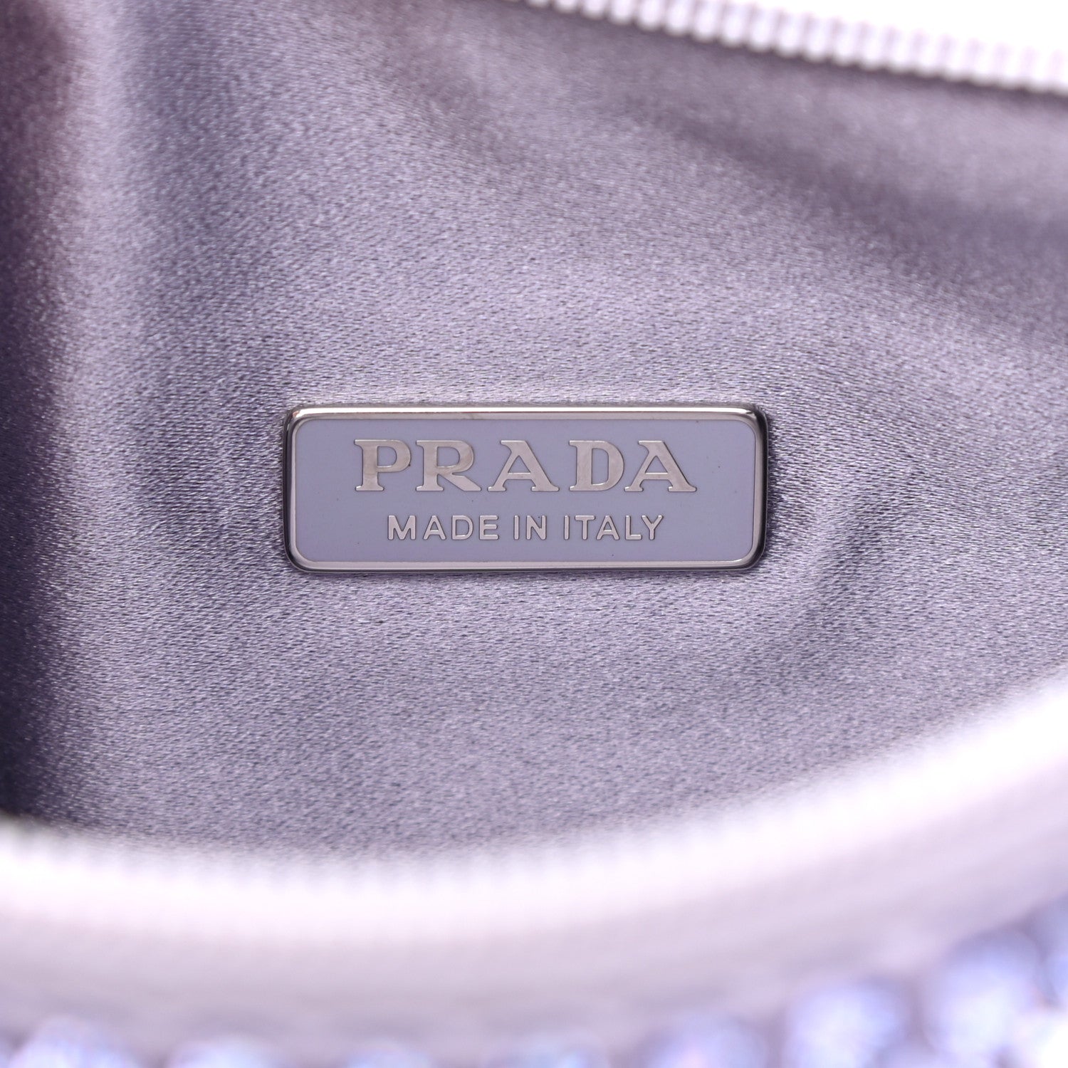 Prada Satin Crystal Mini Re-Edition 2000 Bag Glicine 6 of 10