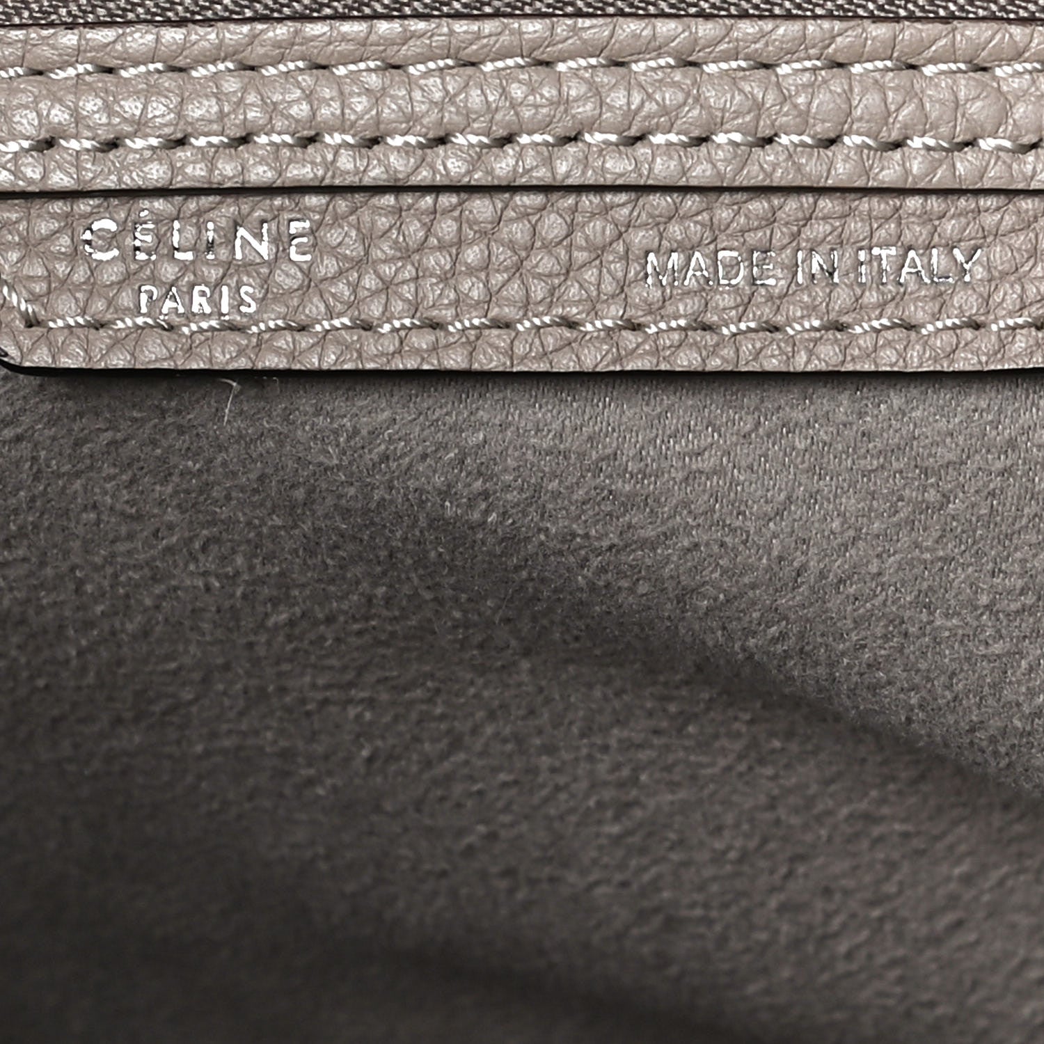 Celine Drummed Calfskin Mini Luggage Dune 6 of 14
