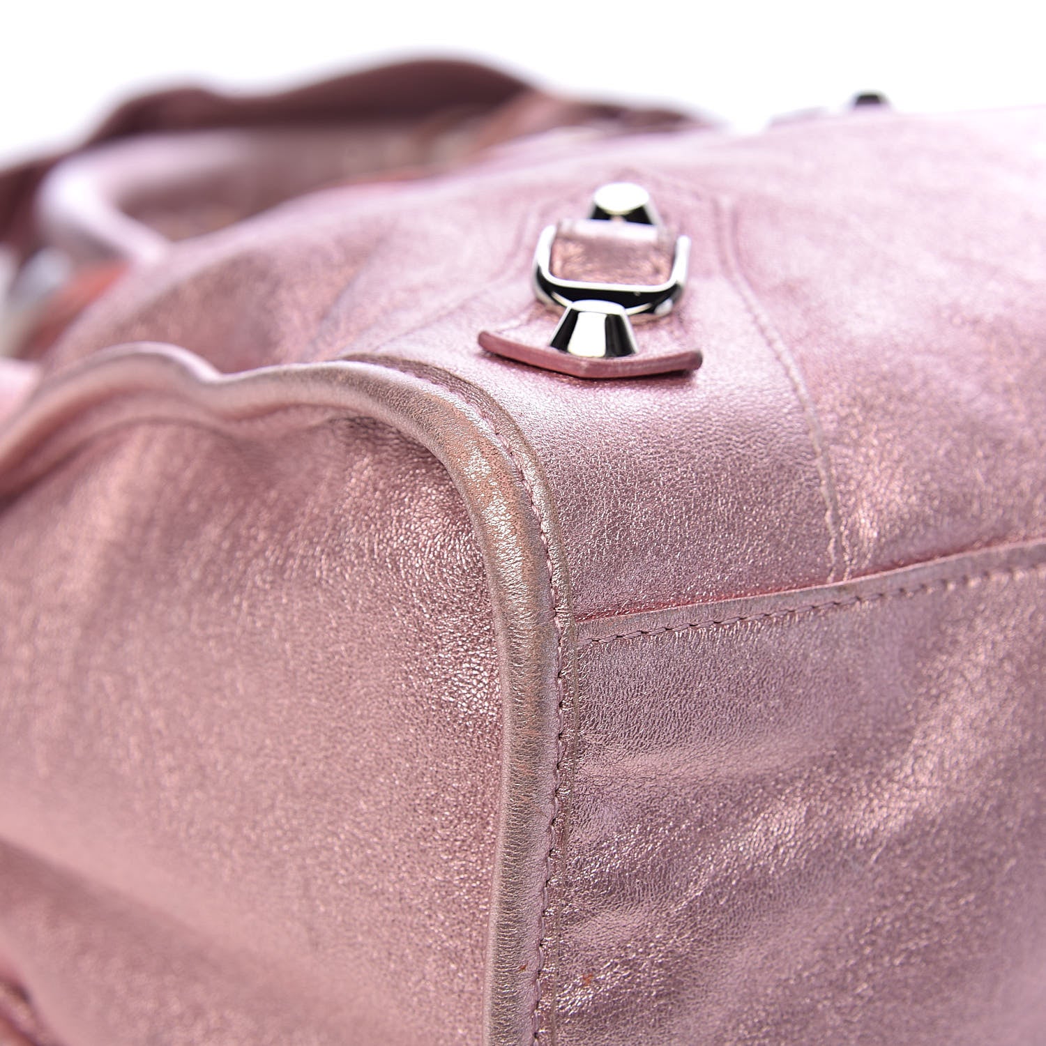 Balenciaga Metallic Agneau Classic Silver Hardware S City Sparkle Pale Rose 13 of 17