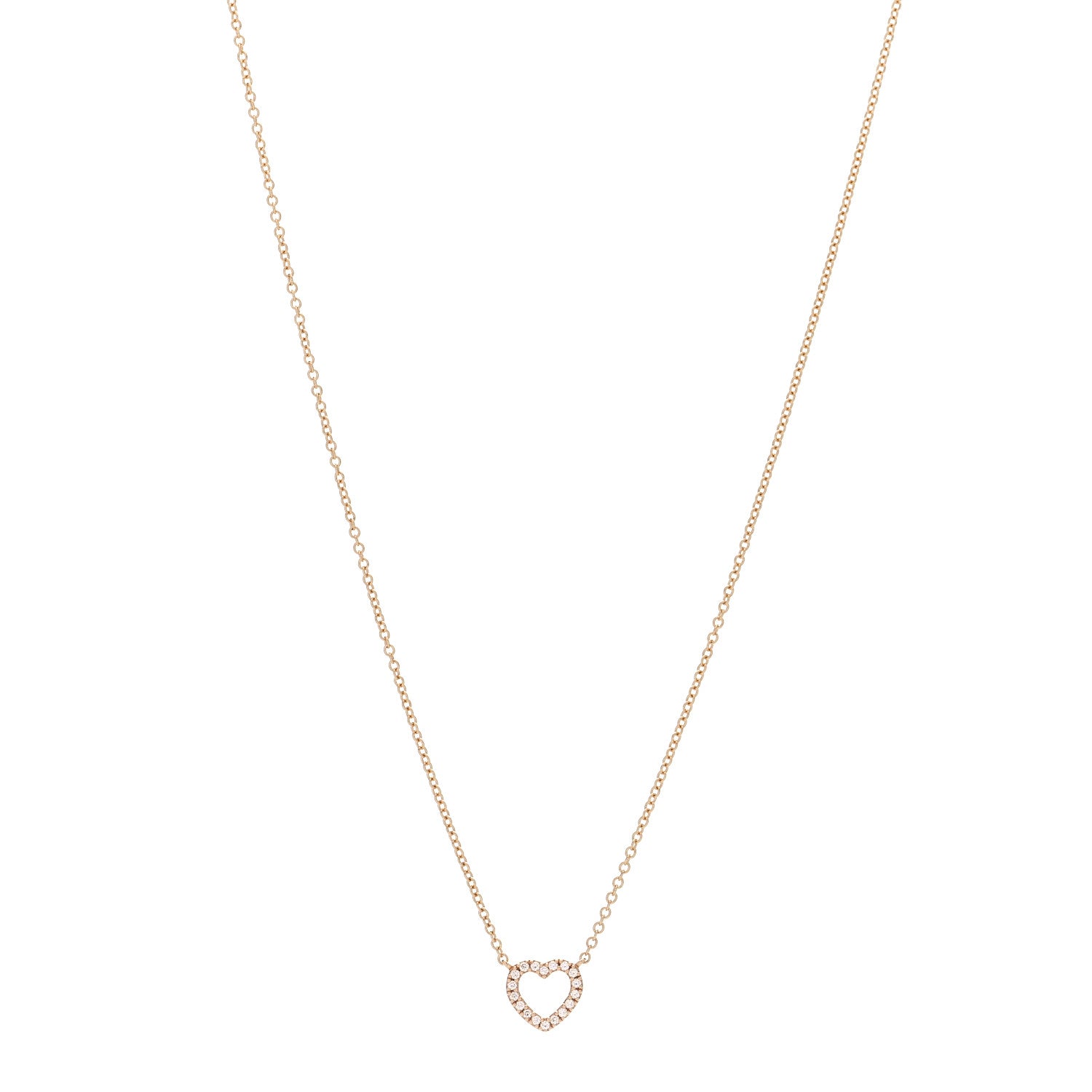 Tiffany 18K Yellow Gold Diamond Metro Heart Pendant Necklace 1 of 6