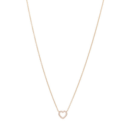 Tiffany 18K Yellow Gold Diamond Metro Heart Pendant Necklace 1 of 6