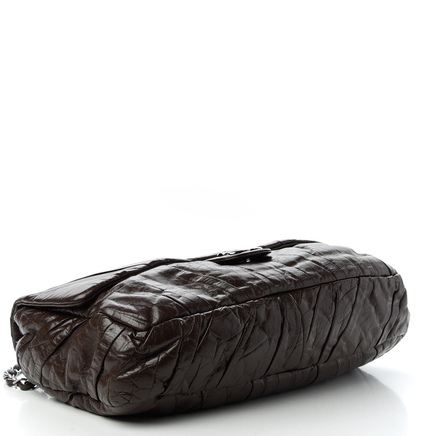 Chanel Glazed Calfskin Twisted Maxi Flap Dark Brown 4 of 11