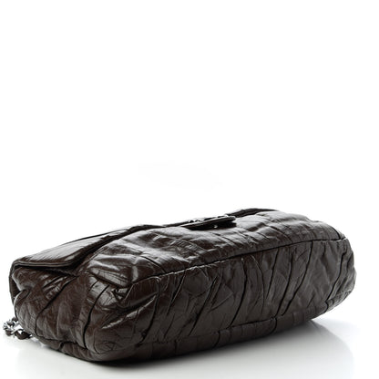 Chanel Glazed Calfskin Twisted Maxi Flap Dark Brown 4 of 11