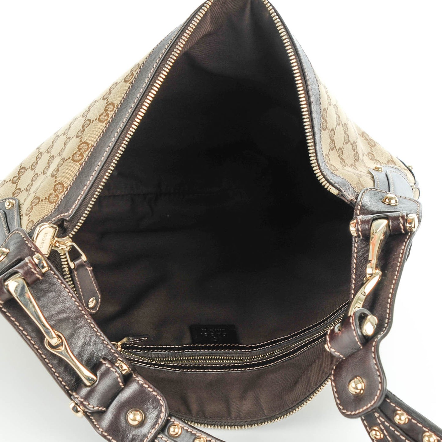 Monogram Pelham Studded Shoulder Bag Brown