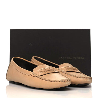 Bottega Veneta Calfskin Intrecciato Driver Loafers 39 Antilope 8 of 8