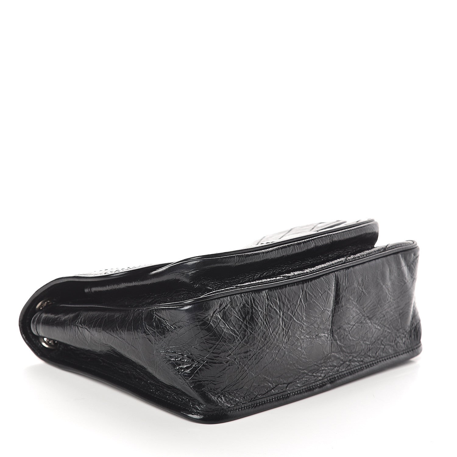 Saint Laurent Crinkled Calfskin Matelasse Monogram Medium Niki Chain Satchel Black 3 of 8
