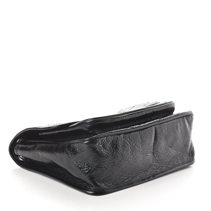 Saint Laurent Crinkled Calfskin Matelasse Monogram Medium Niki Chain Satchel Black 3 of 8