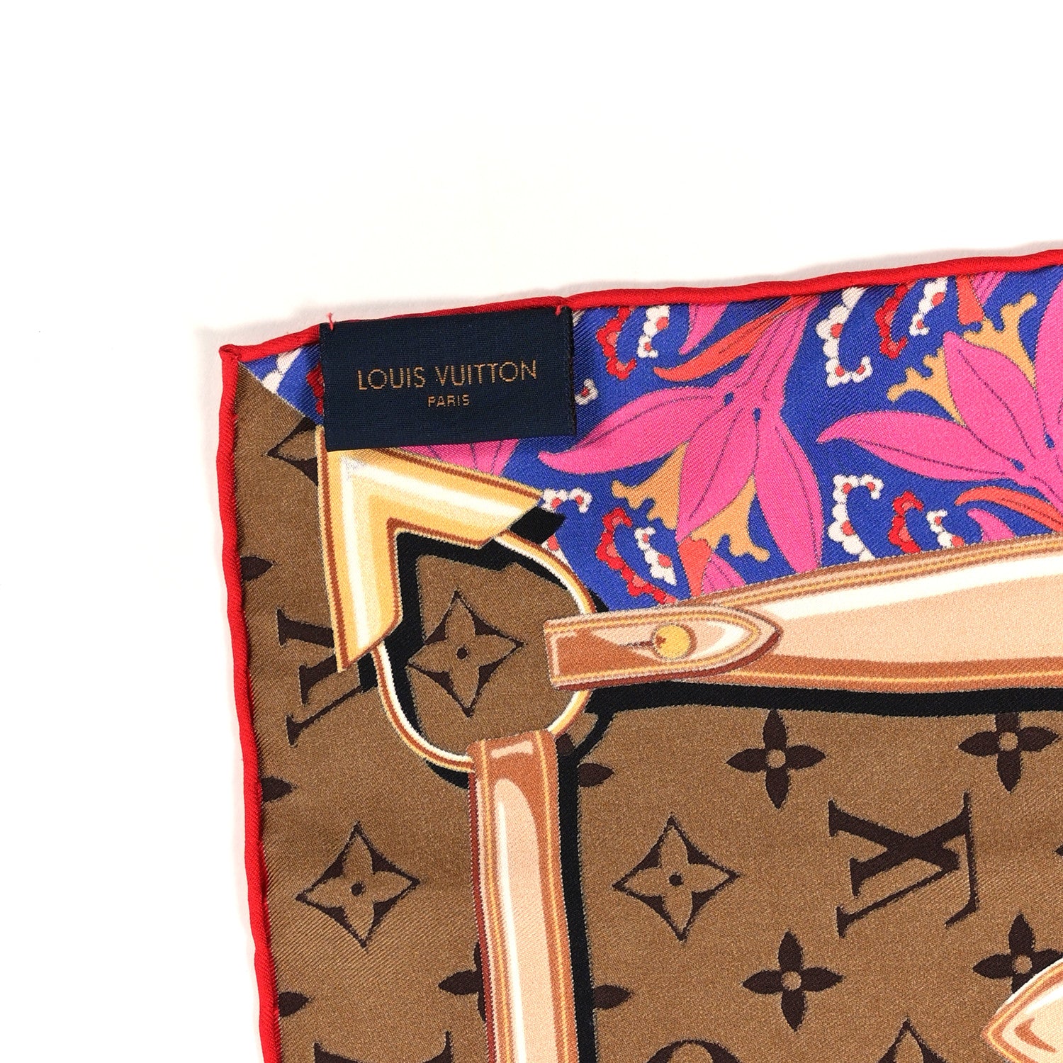 Louis Vuitton Silk Monogram Confidential Garden Square Scarf Brown Multicolor 4 of 4