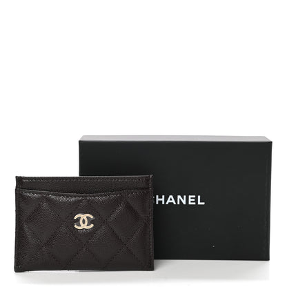 Chanel Caviar Quilted Card Holder Dark Brown 9 of 9