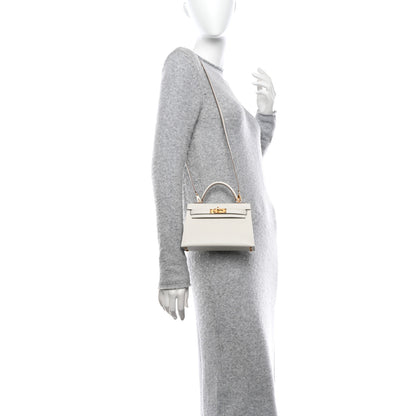 Hermes Chevre Mysore Mini Kelly Sellier 20 Mushroom 2 of 11