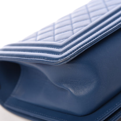 Chanel Lambskin Quilted Medium Boy Flap Blue 11 of 11