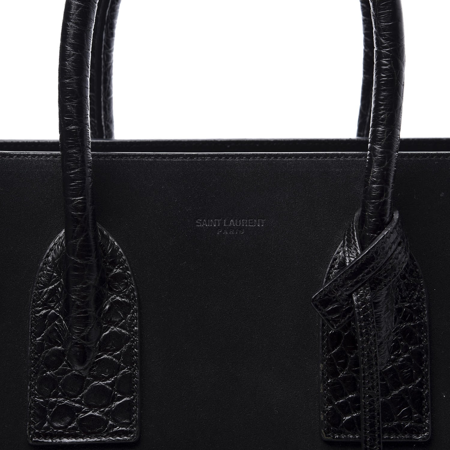 Saint Laurent Suede Crocodile Embossed Small Sac De Jour Black 15 of 15
