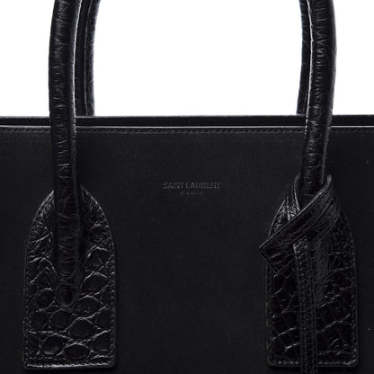 Saint Laurent Suede Crocodile Embossed Small Sac De Jour Black 15 of 15