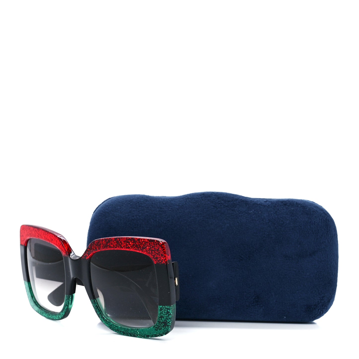 Acetate Square Frame Sunglasses GG0083S Glitter Red Black Green