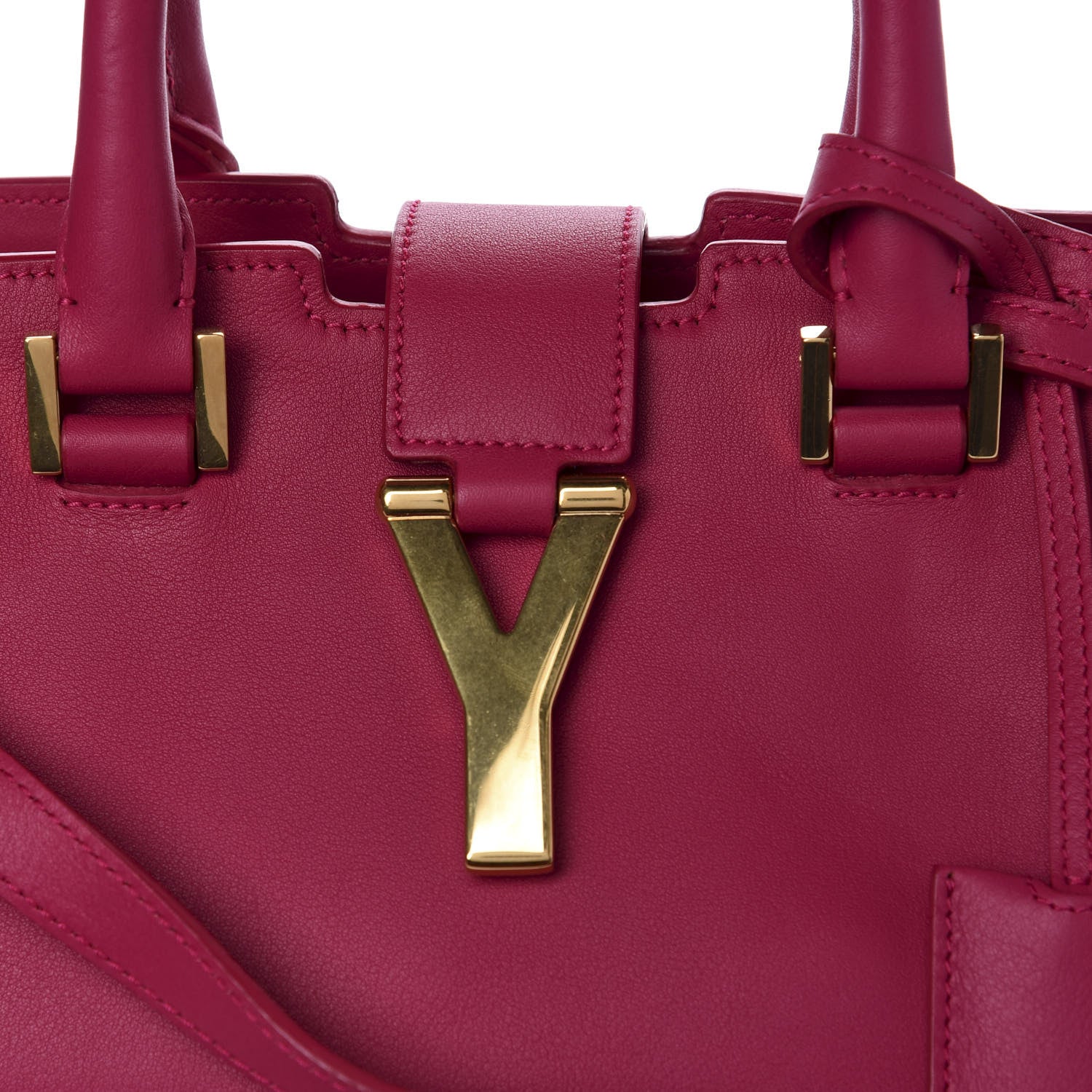 Saint Laurent Calfskin Small Classic Y Cabas Fuchsia 9 of 9