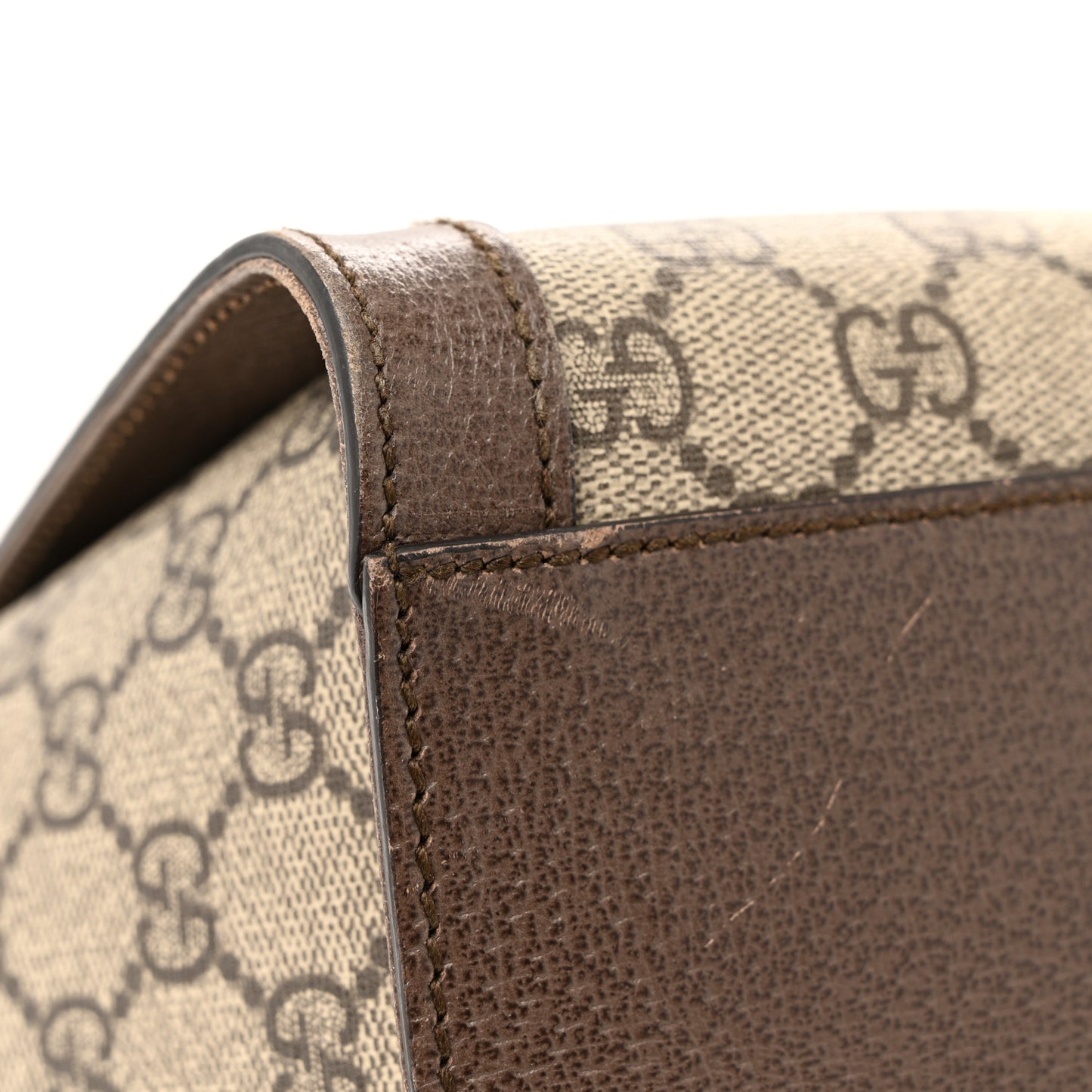 GG Supreme Monogram Web Medium Ophidia Tote Bag Brown