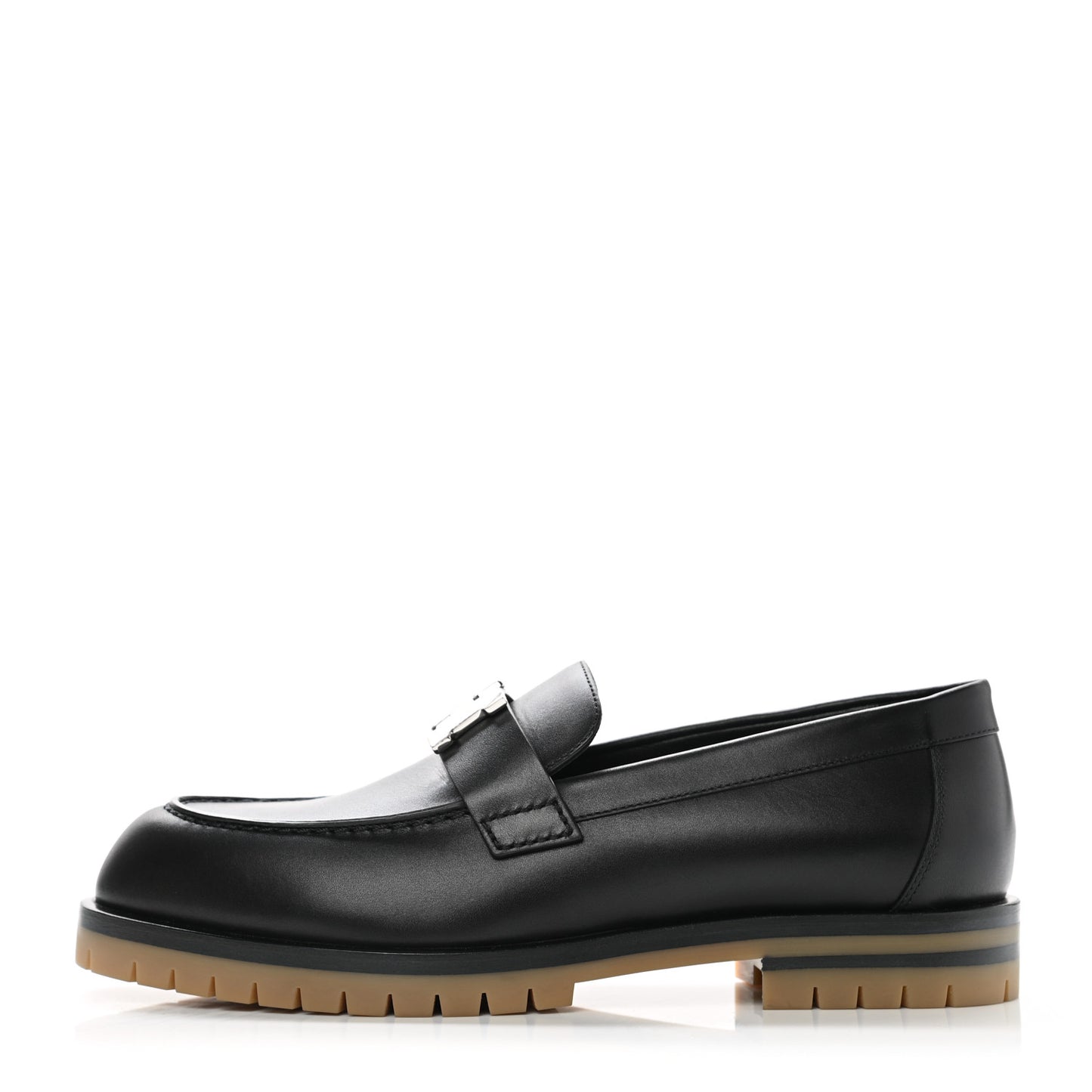 Calfskin Womens Faubourg Loafers 35.5 Black