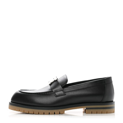 Hermes Calfskin Womens Faubourg Loafers 35.5 Black 1 of 9