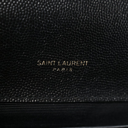 Saint Laurent Grain De Poudre Textured Mixed Matelasse Triquilt Small Monogram Satchel Black 7 of 11