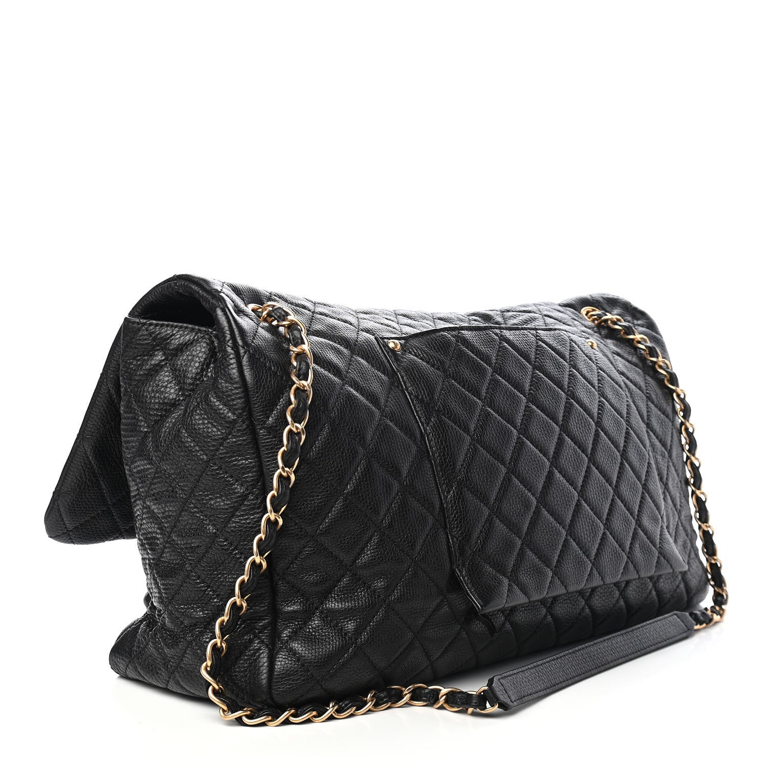 Chanel Calfskin Quilted XXL Travel Flap Bag Black 3 of 9