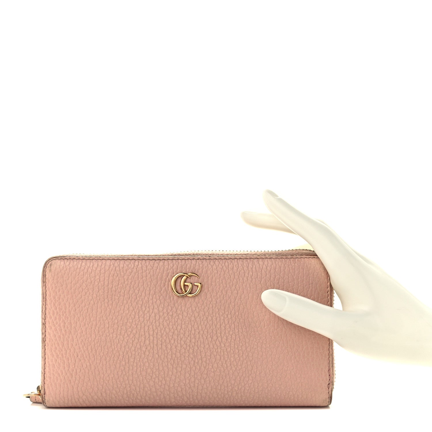 Gucci Dollar Calfskin GG Marmont Zip Around Wallet Perfect Pink 4 of 20