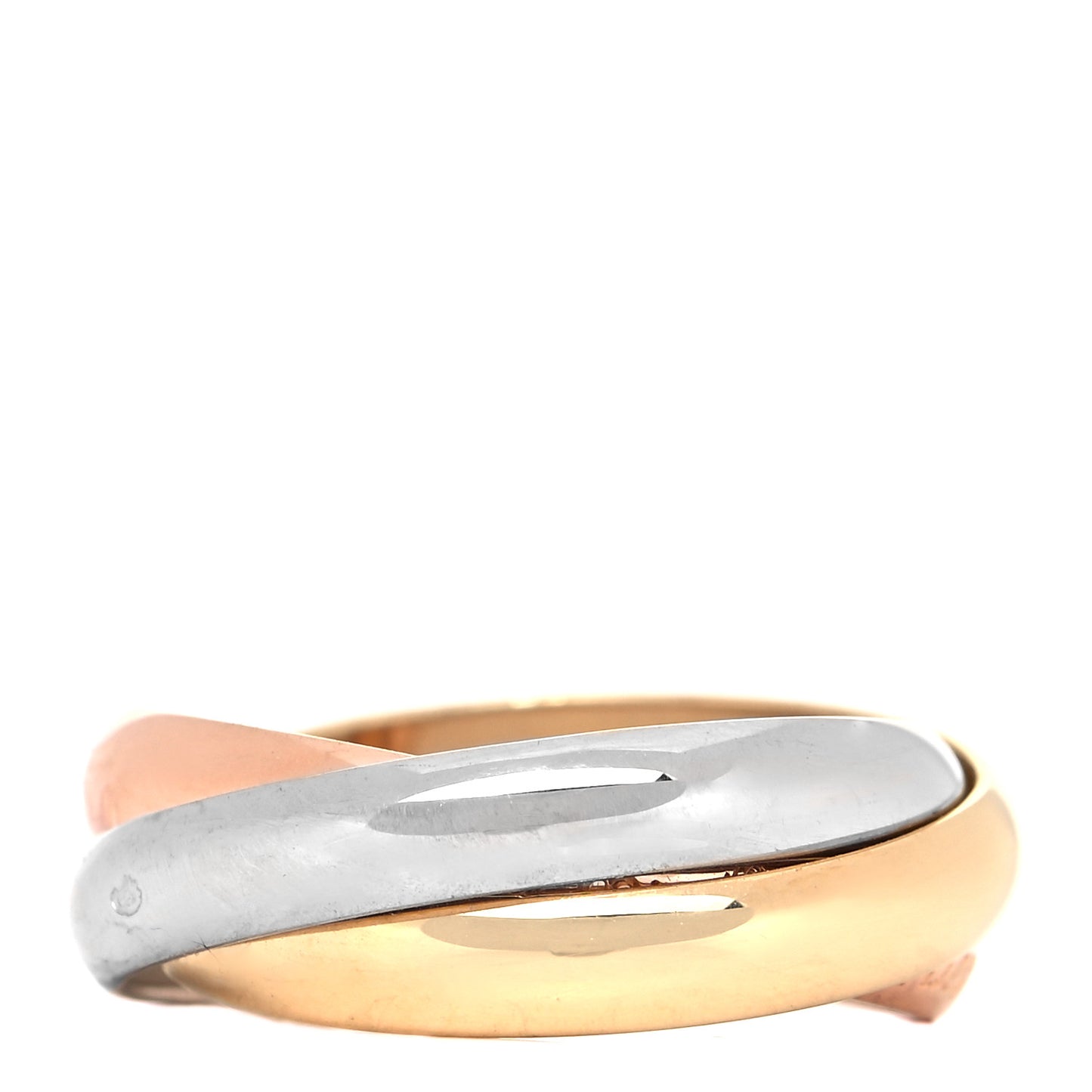 18K Pink Yellow White Gold Classic Les Must De Cartier Trinity Ring 56 7.5