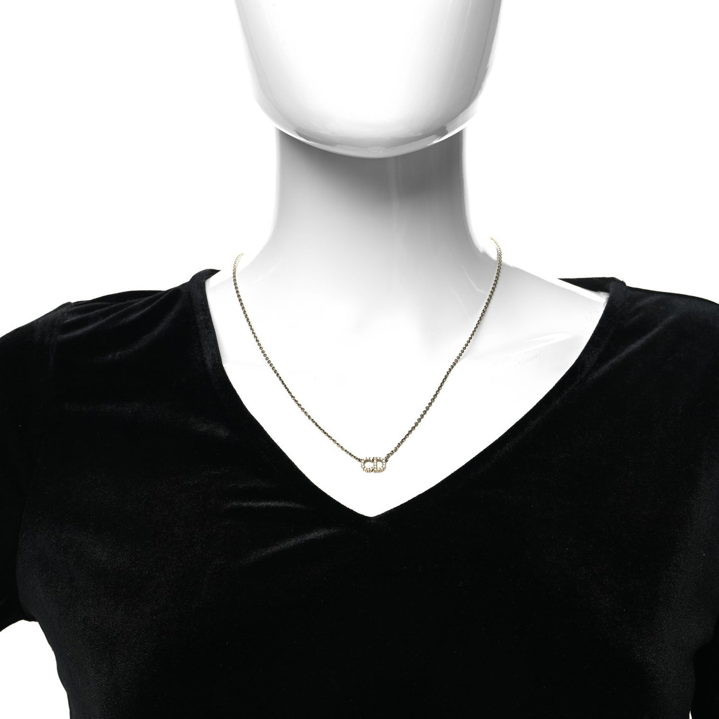 Metal Crystal Clair D Lune Necklace Gold