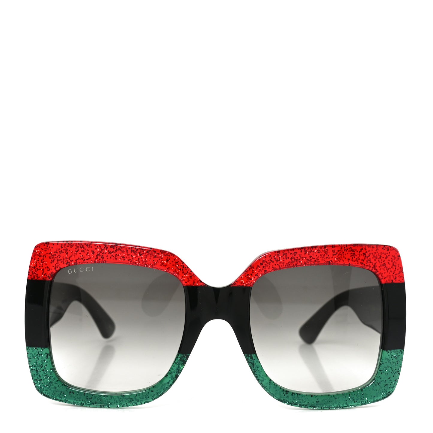 Acetate Square Frame Sunglasses GG0083S Glitter Red Black Green