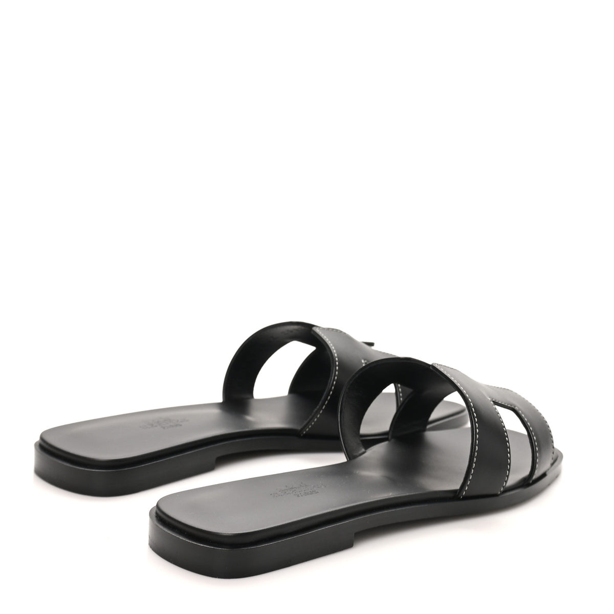 Box Calfskin Oran Sandals 38 Black