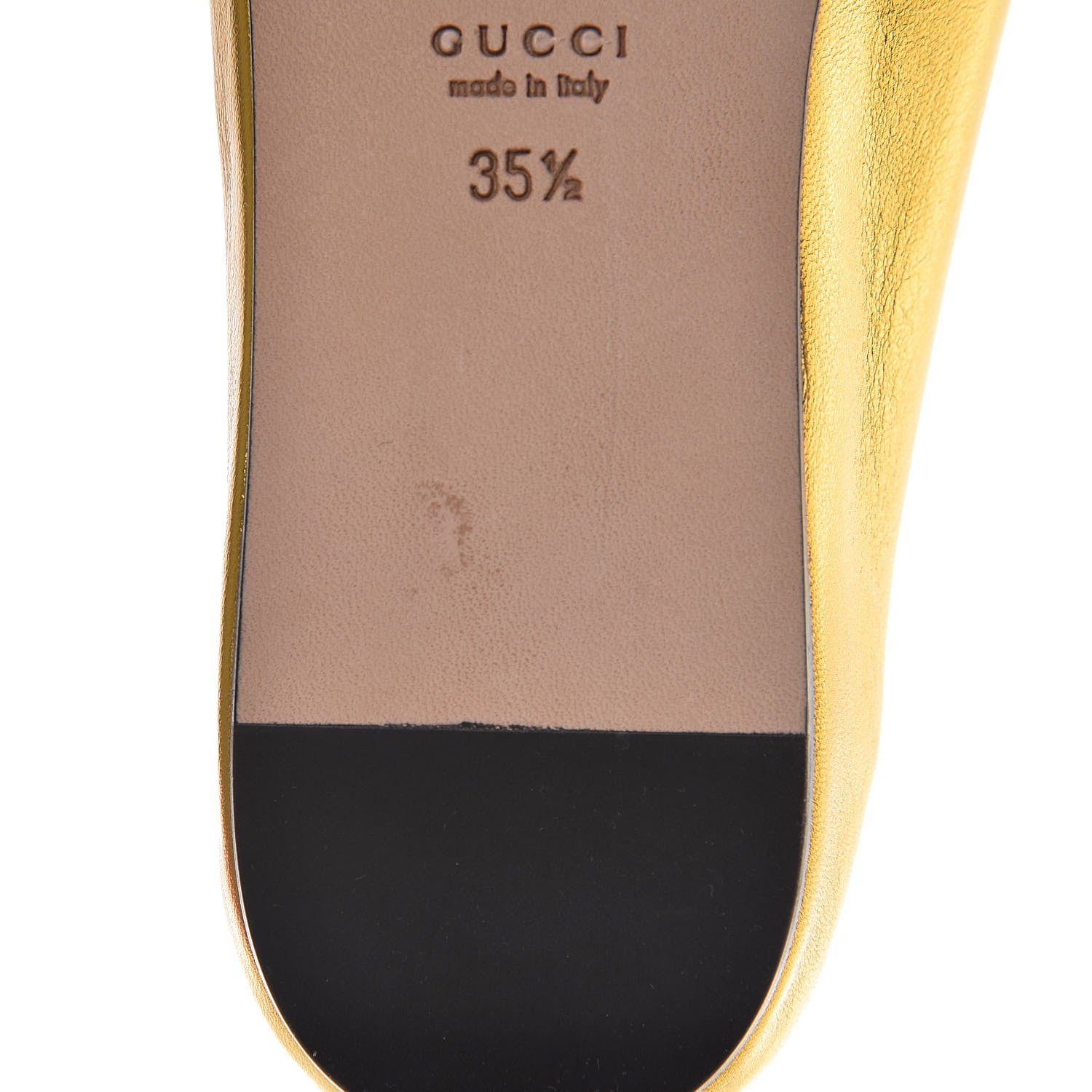 Gucci Metallic Nappa Patent Hannelore Detachable Platform Sandals 35.5 Gold 16 of 17