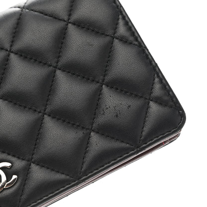 Chanel Lambskin Quilted Yen Wallet Black 12 of 14