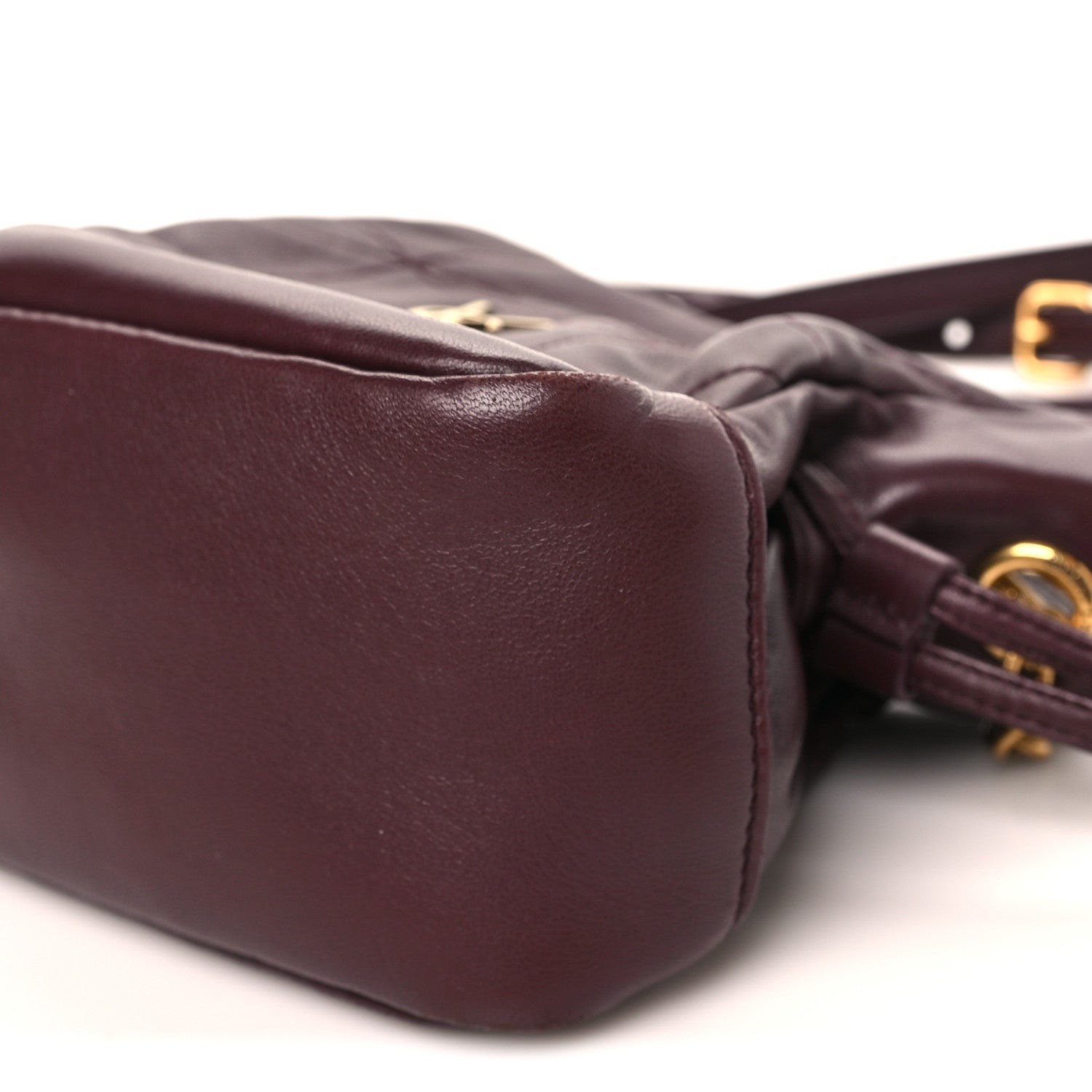Saint Laurent Lambskin Matelasse Monogram Mini Jamie Shoulder Pouch Rouge Cabernet 9 of 9