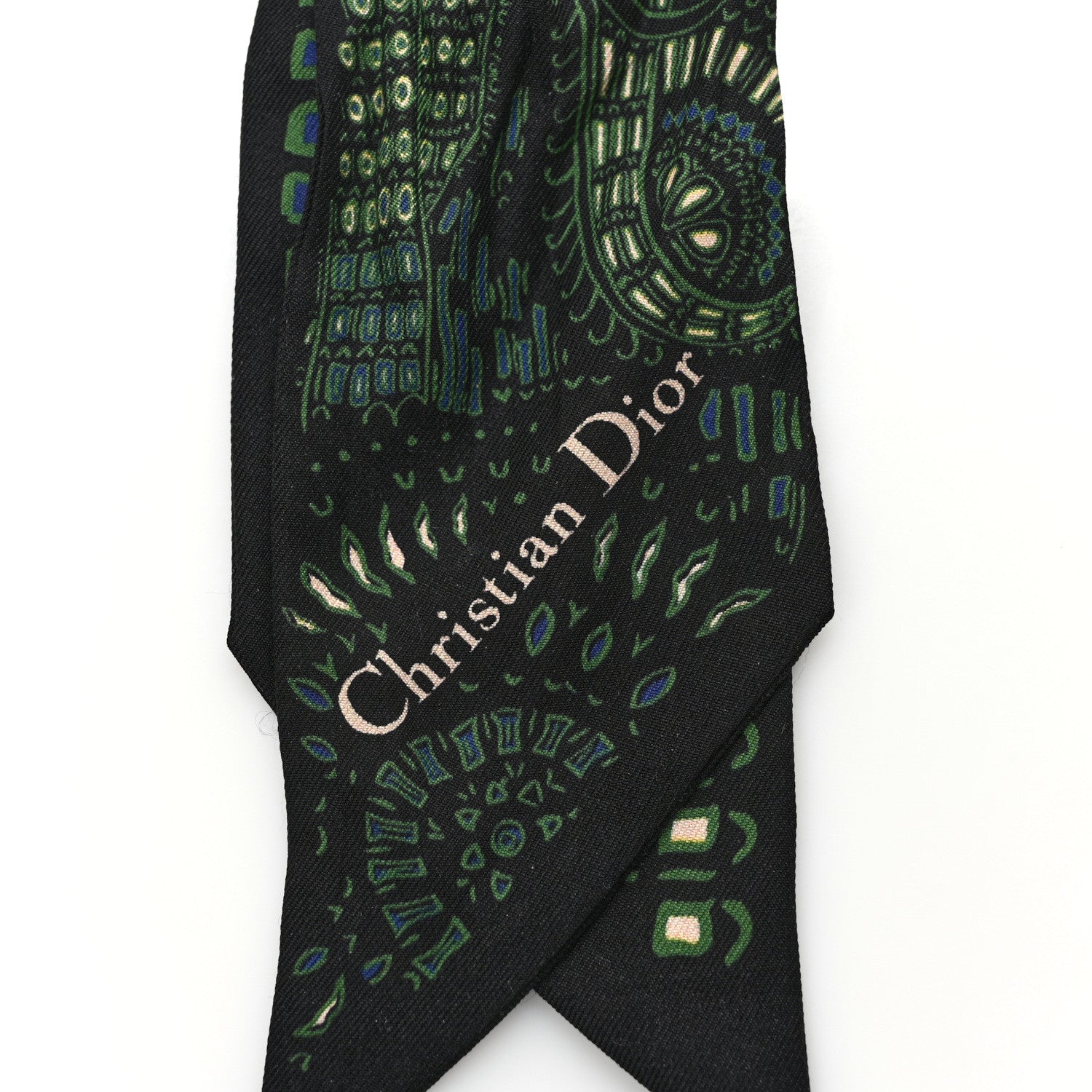 Christian Dior Silk Animals Mitzah Scarf Green 3 of 4