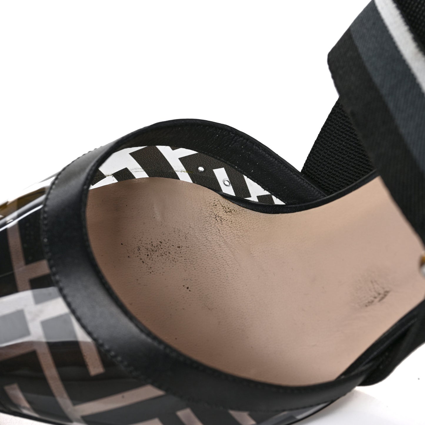 PVC Vitello FF Colibri 85mm Slingback Pumps 38.5 Transparent Black