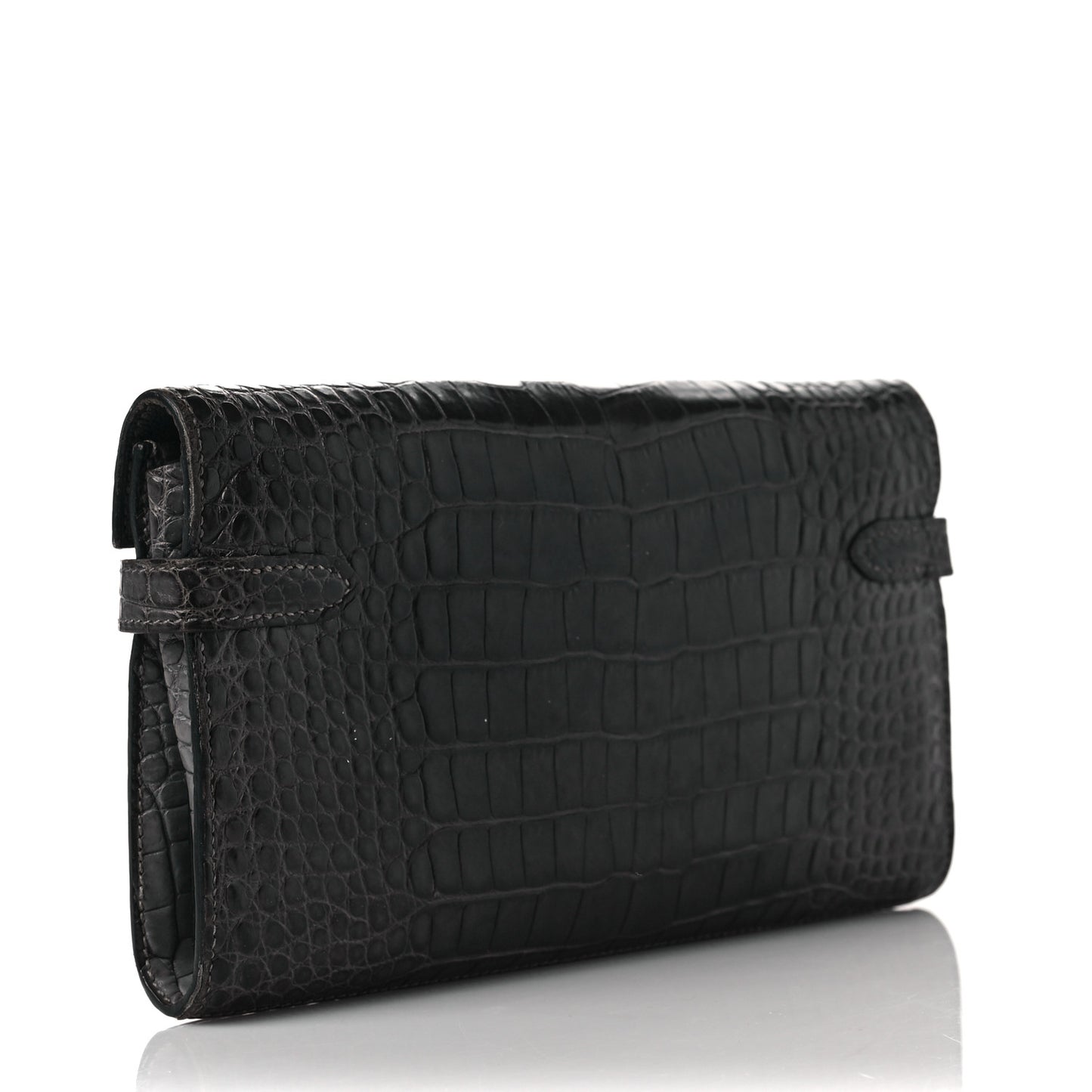 Matte Alligator Kelly Longue Wallet Graphite