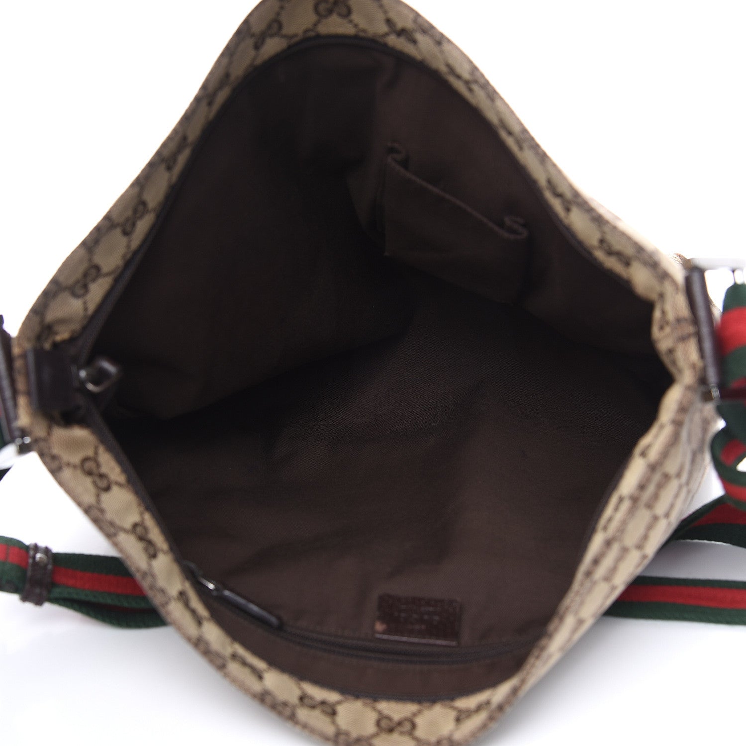 Gucci Monogram Web Medium Flat Messenger Bag Brown 5 of 17