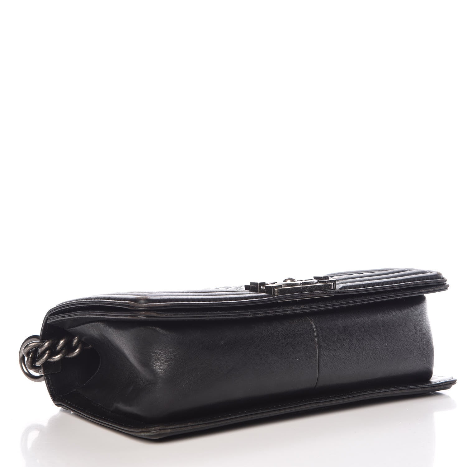 Chanel Lambskin Chevron Quilted Medium Boy Flap Black 4 of 16