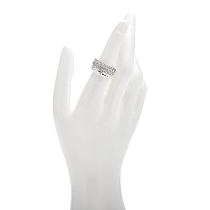 David Yurman Sterling Silver Diamond Thoroughbred Cable Wrap Ring 54 7 2 of 5
