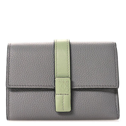 Loewe Grained Calfskin Small Vertical Wallet Pearl Grey Light Pale Green 1 of 9