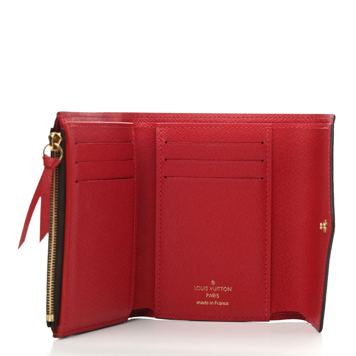 Louis Vuitton Damier Ebene Victorine Wallet Red 5 of 7