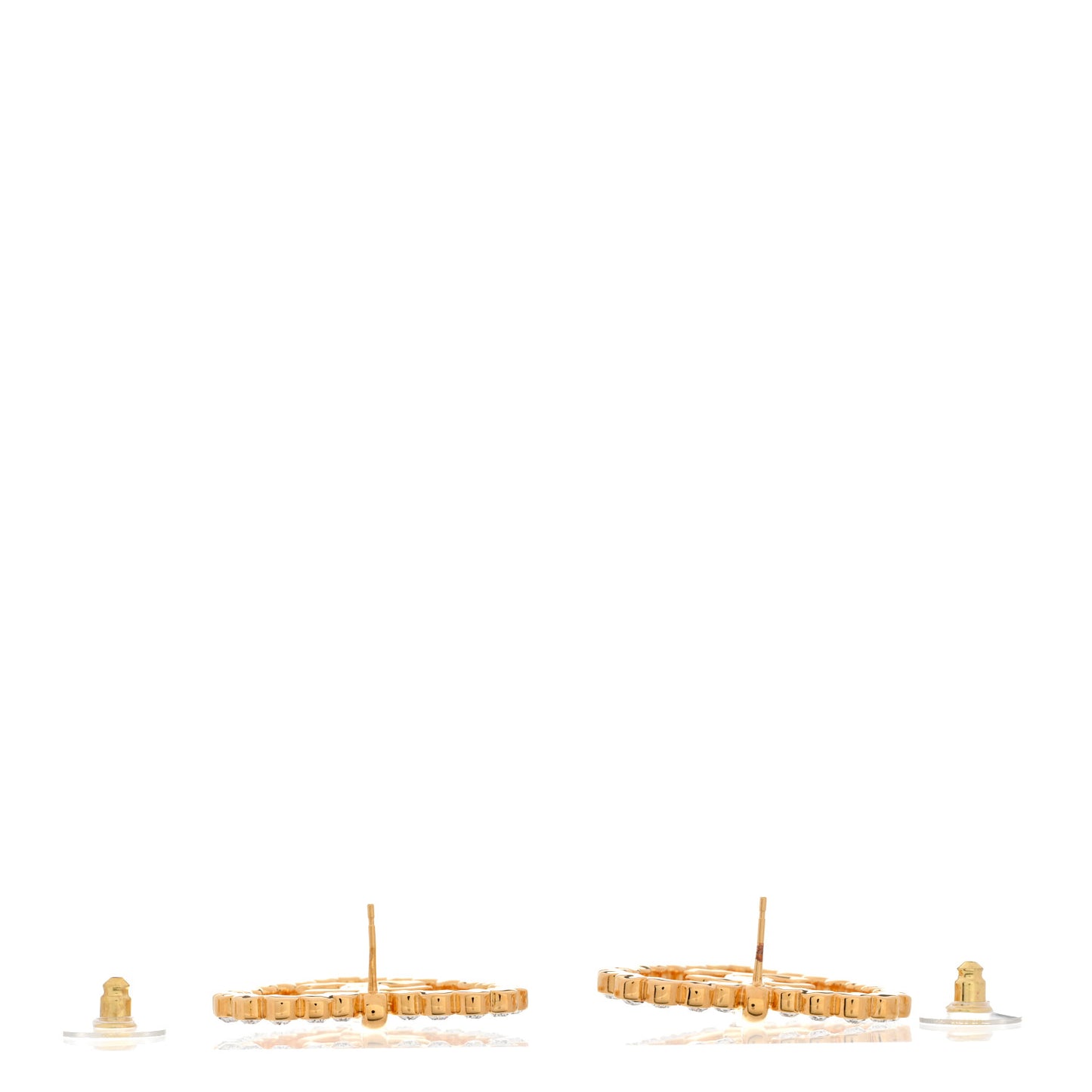 Crystal Heart CC Earrings Gold