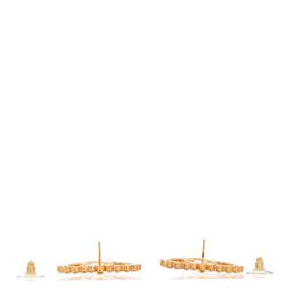 Chanel Crystal Heart CC Earrings Gold 3 of 5