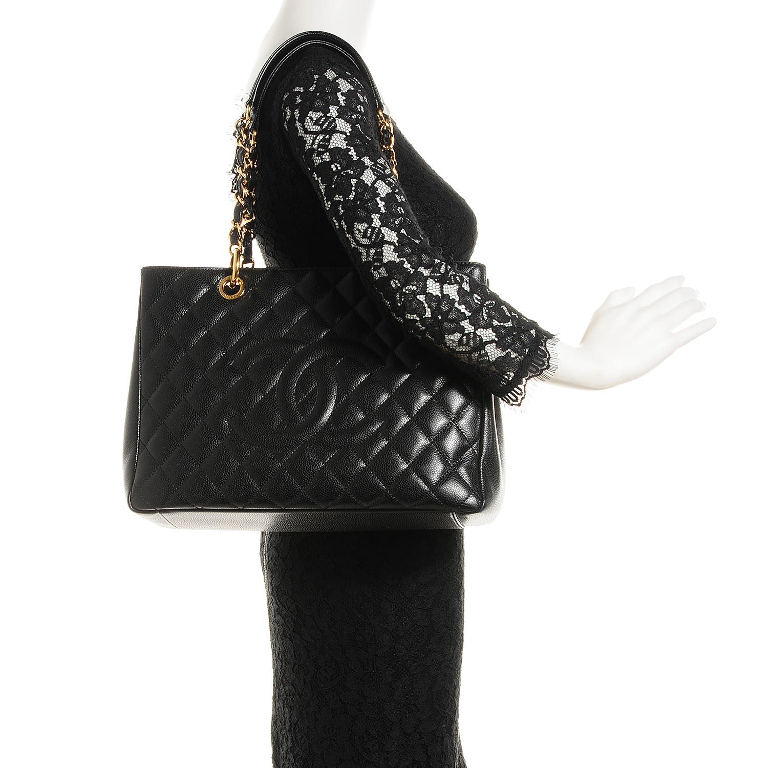 Chanel Caviar Quilted Grand Shopping Tote GST Black 2 of 7