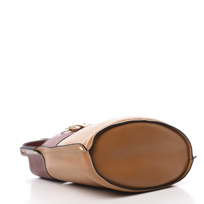 Chloe Shiny Calfskin Goatskin Medium Aby Bi-Color Bucket Bag Autumnal Brown 4 of 10