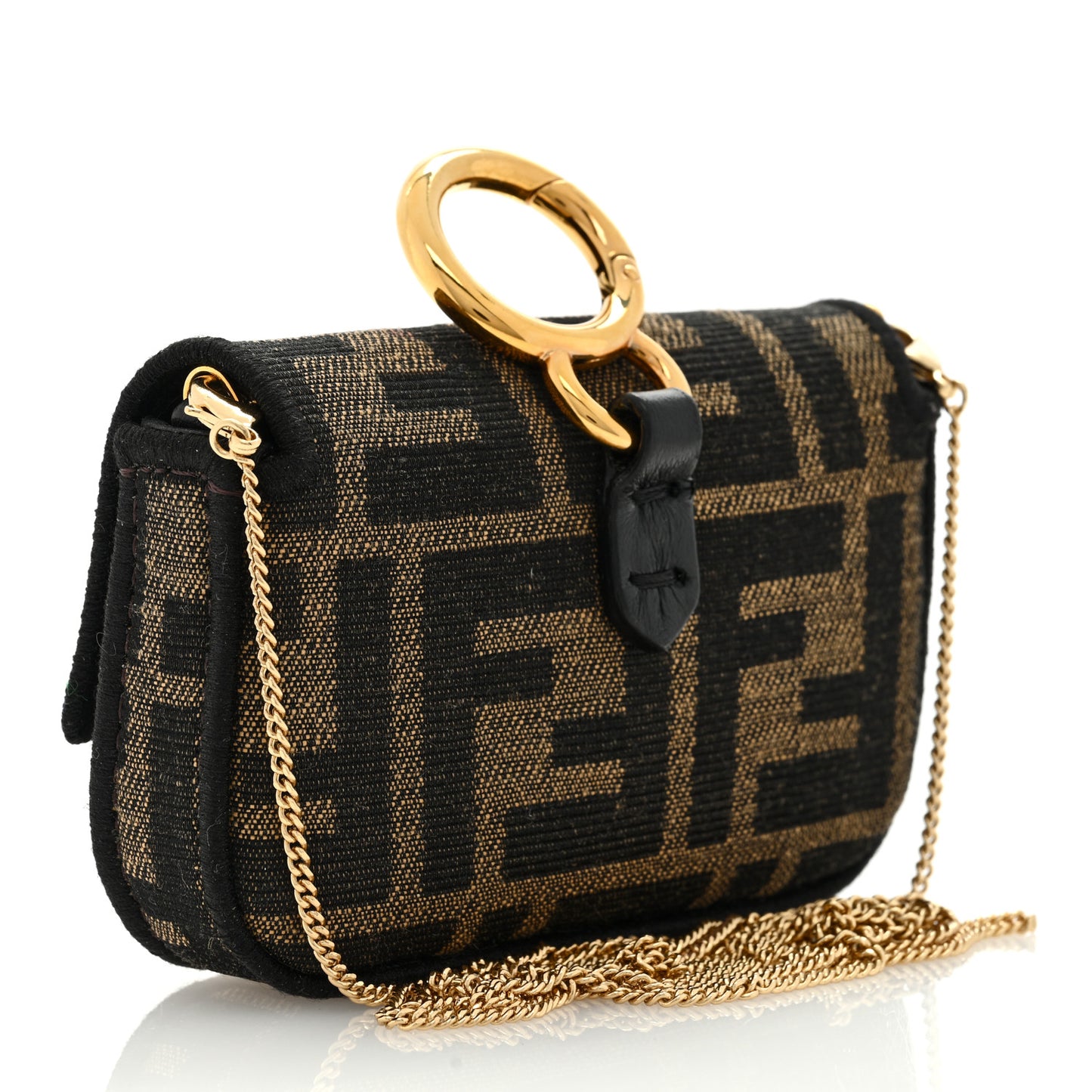 Fabric Jacquard FF 1974 Nano Baguette Charm Tobacco Moro Black