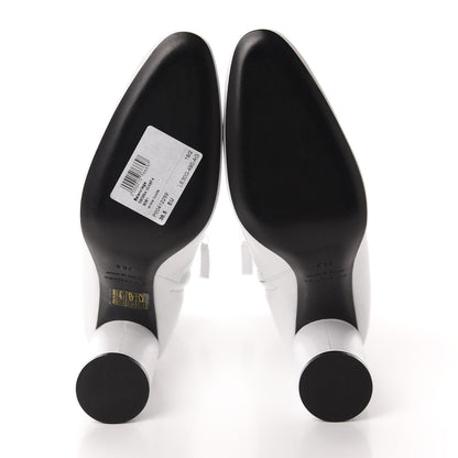 Balenciaga Shiny Sheepskin 20mm Oval Booties 36.5 White Black 6 of 10