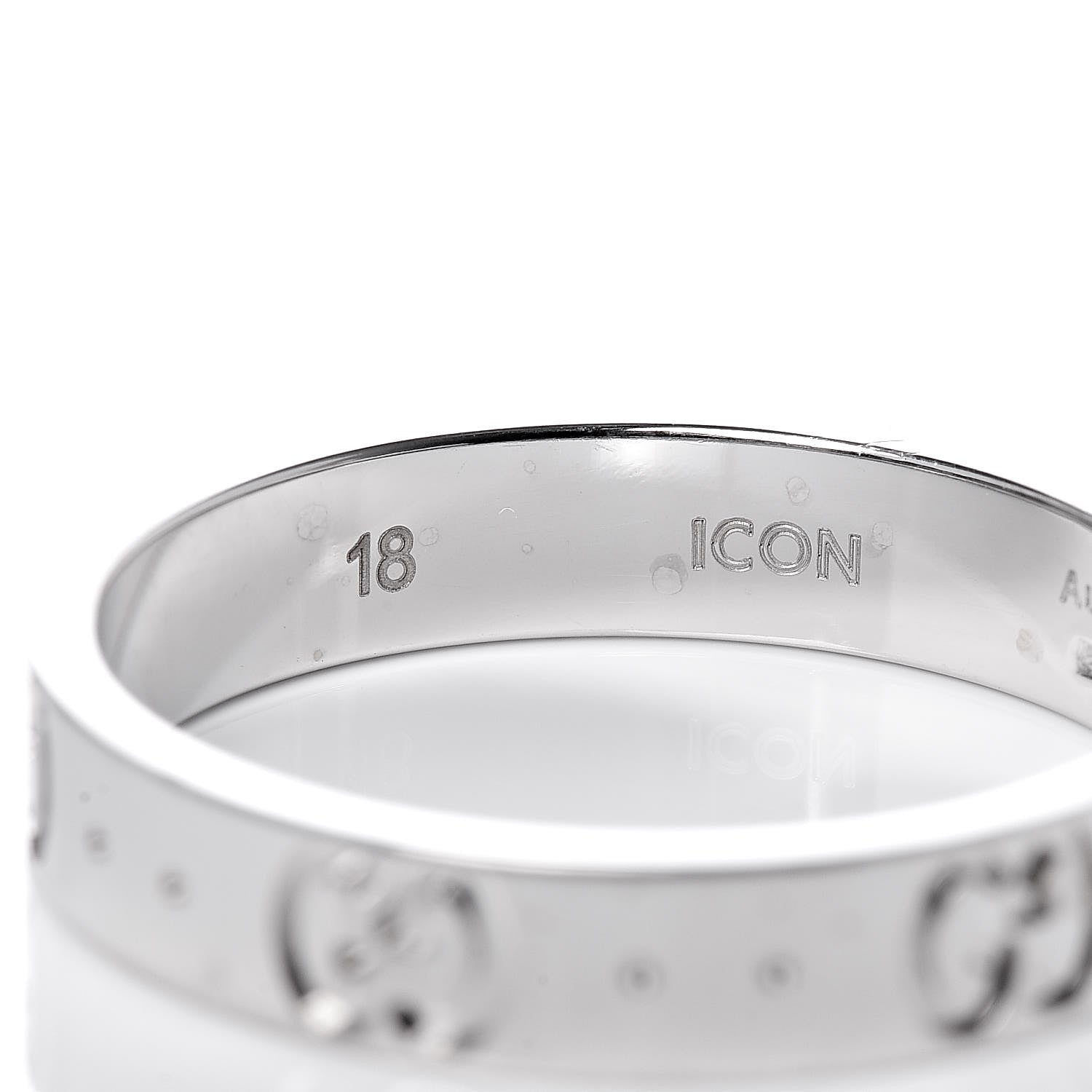 Gucci 18K White Gold 4mm Icon Thin Band Ring 58 8.25 5 of 7