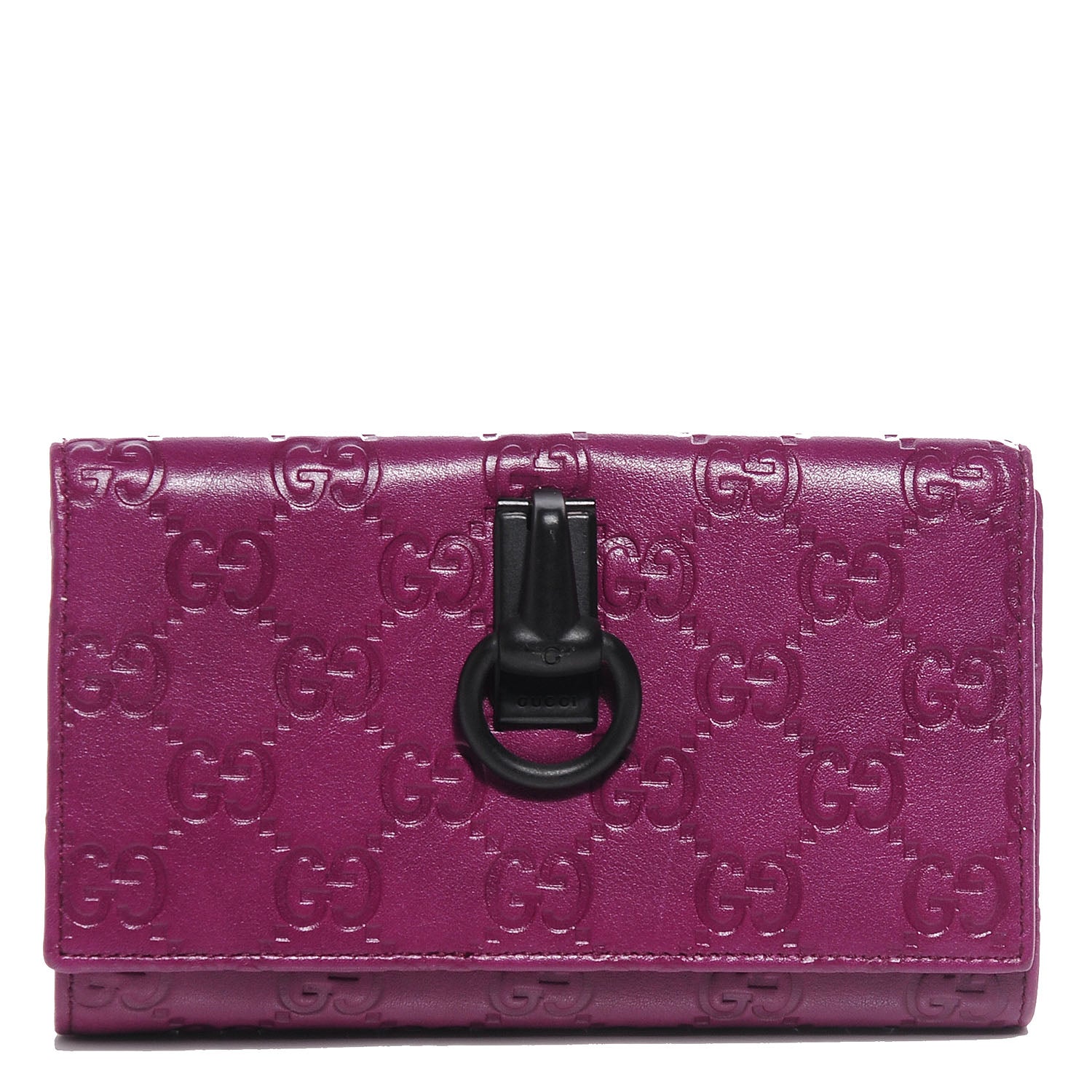 Gucci Guccissima Horsebit Clip Wallet Purple 1 of 7