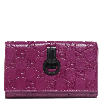 Gucci Guccissima Horsebit Clip Wallet Purple 1 of 7
